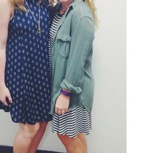 black and white striped t-shirt dress